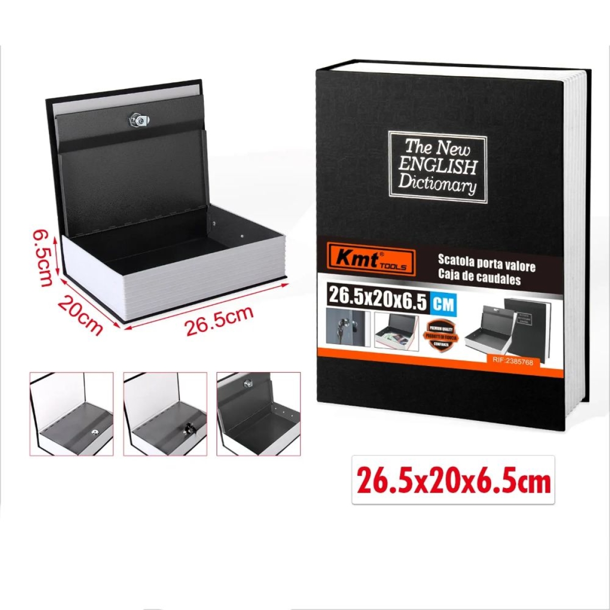 Κουτί αποθήκευσης σε σχήμα βιβλίου KmtTools με κλειδαριά