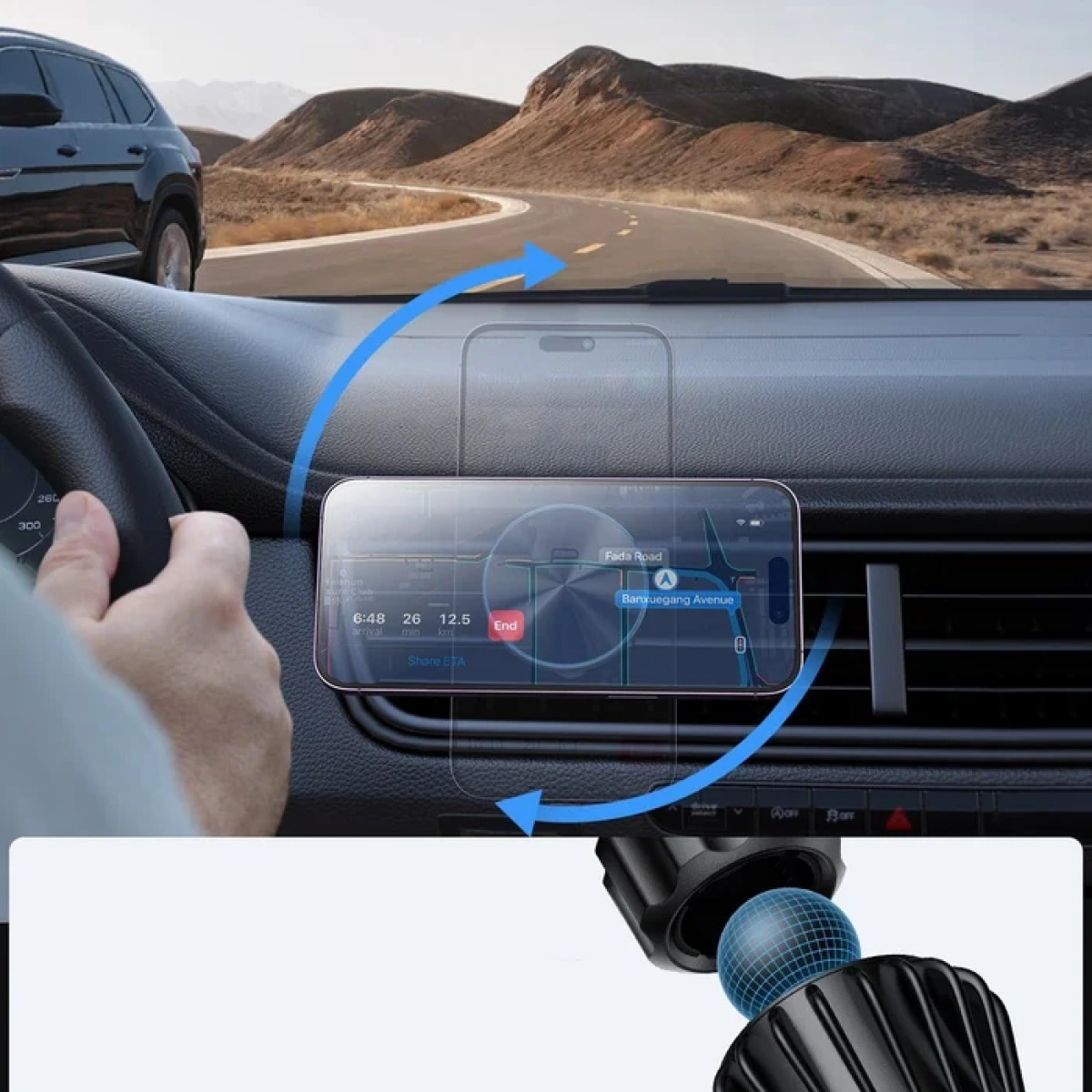 Μαγνητική Βάση Κινητού Αυτοκινήτου MagSafe 360° με Ασύρματη Φόρτιση 15W Joyroom JR-ZS240 Pro - Image 3