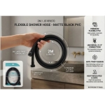 Μαύρο σπιράλ ντους PVC 2 m με σύνδεση G1/2 JS185670