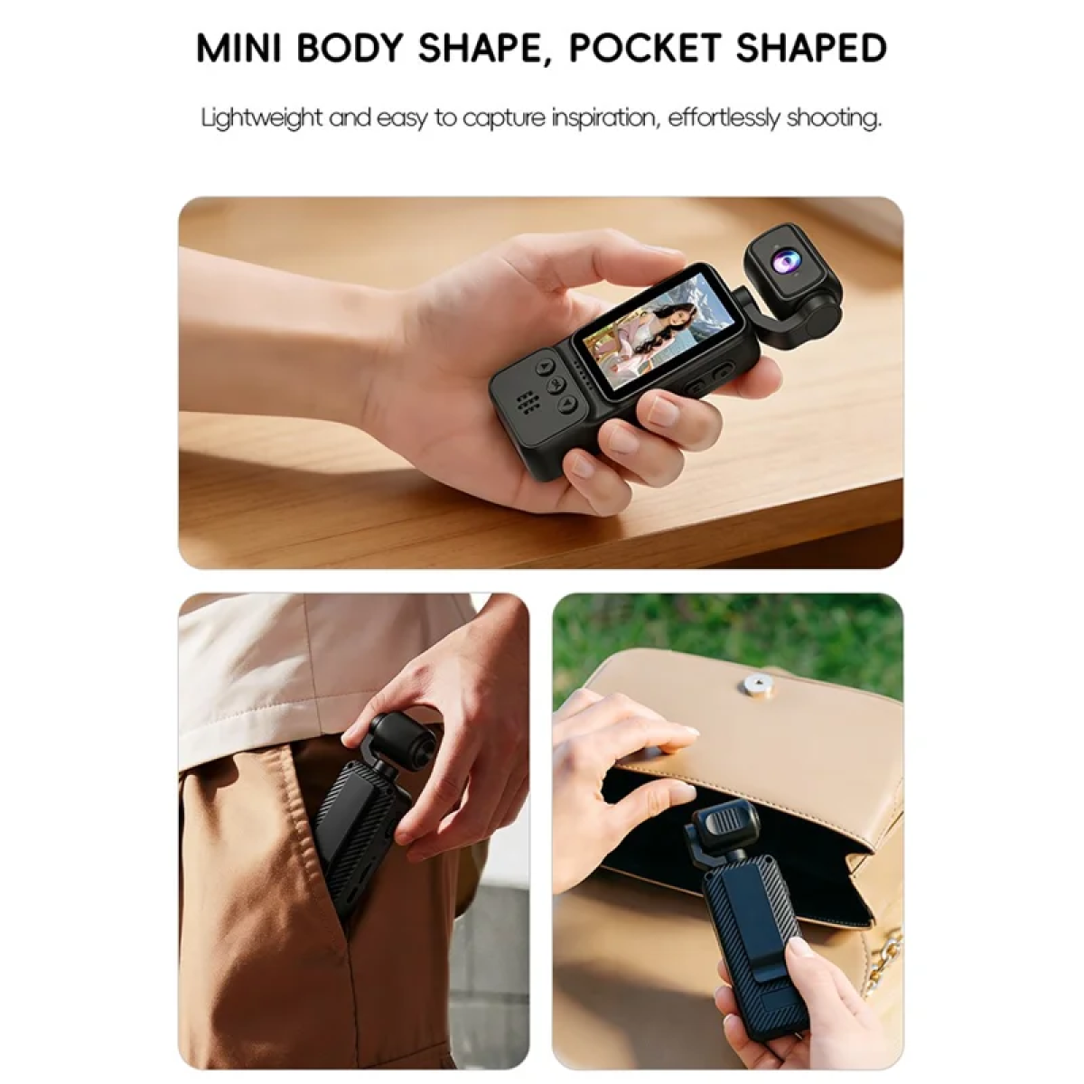 Mini Action Camera 4K με Περιστρεφόμενο Φακό 360° και Οθόνη 1.97" DV08 - Image 3