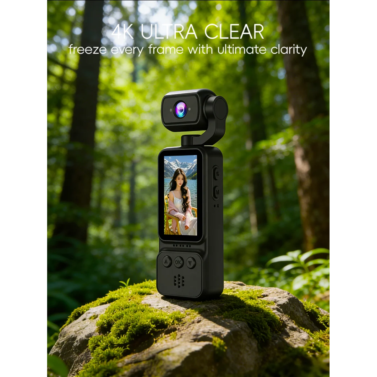 Mini Action Camera 4K με Περιστρεφόμενο Φακό 360° και Οθόνη 1.97" DV08 - Image 5