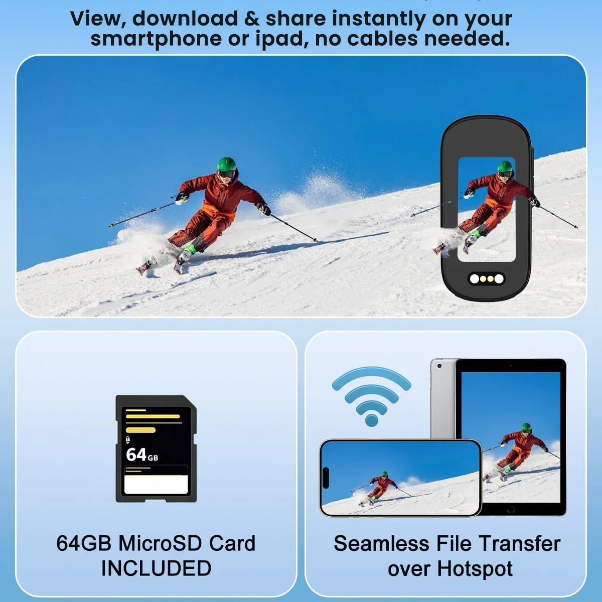 Mini Action Camera 4K Ultra HD με WiFi, Ευρυγώνιο Φακό 140°, Σταθεροποίηση EIS & Οθόνη 1.47" - M11 - Image 5
