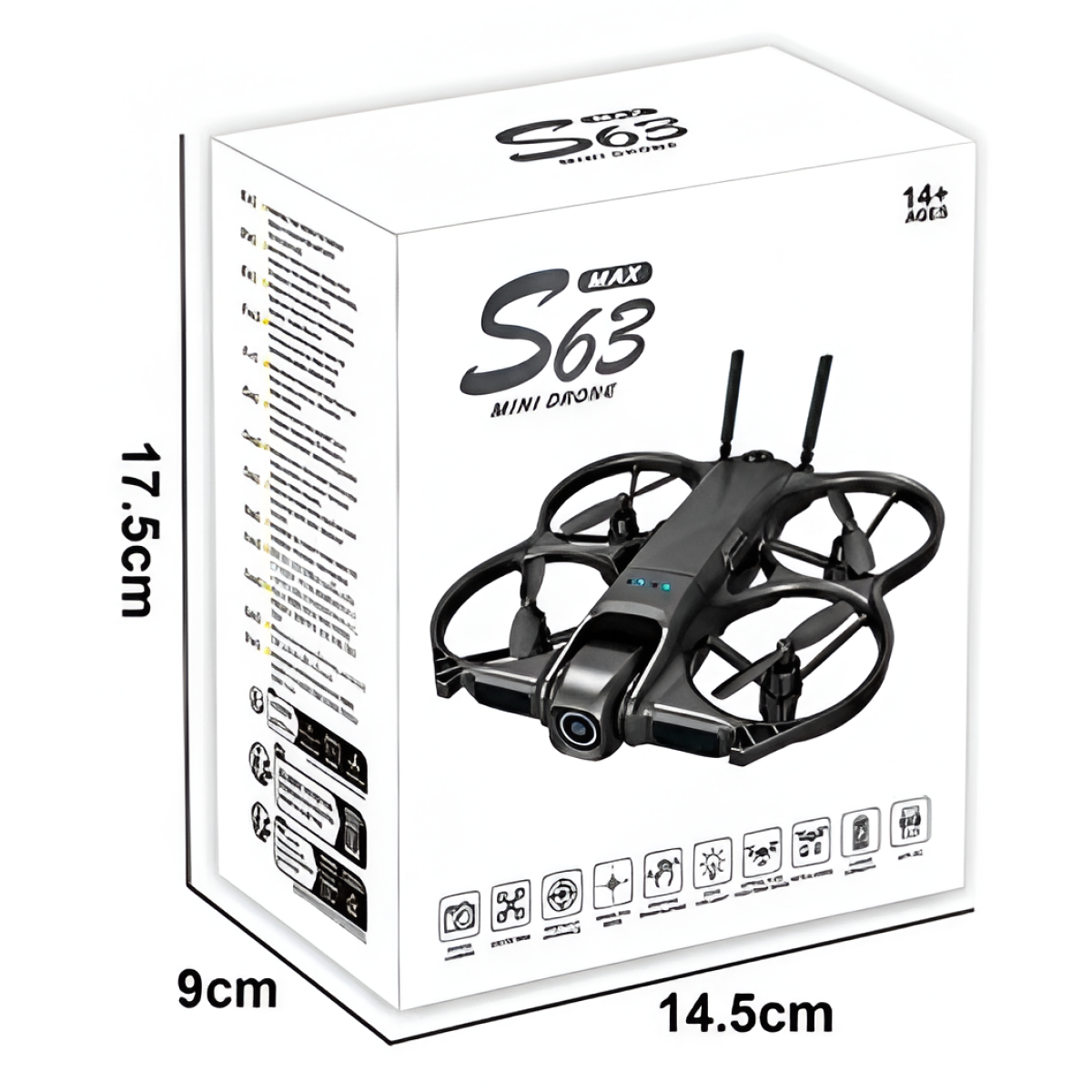 Mini Drone με Κάμερα, WiFi FPV, Αποφυγή Εμποδίων, Headless Mode και Τηλεχειριστήριο S63 MAX