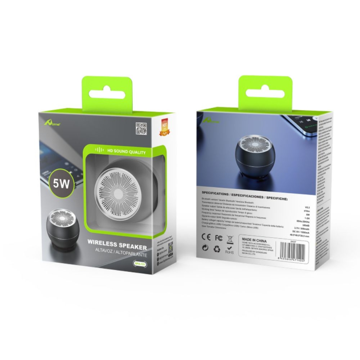 Μίνι Ηχείο Bluetooth 5.3 5W με Ραδιόφωνο FM Μαύρο – SPA-131