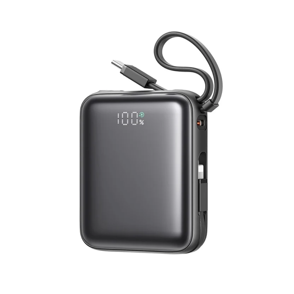 Mini Power Bank 10000mAh 22.5W με Ενσωματωμένα Καλώδια USB-C & Lightning Joyroom JR-PBF27