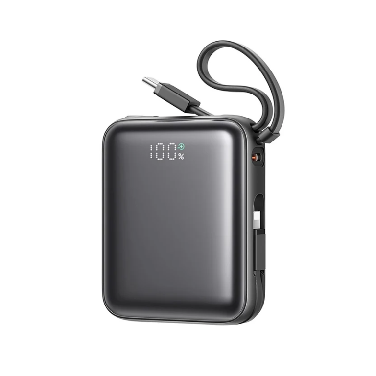 Mini Power Bank 10000mAh 22.5W με Ενσωματωμένα Καλώδια USB-C & Lightning Joyroom JR-PBF27