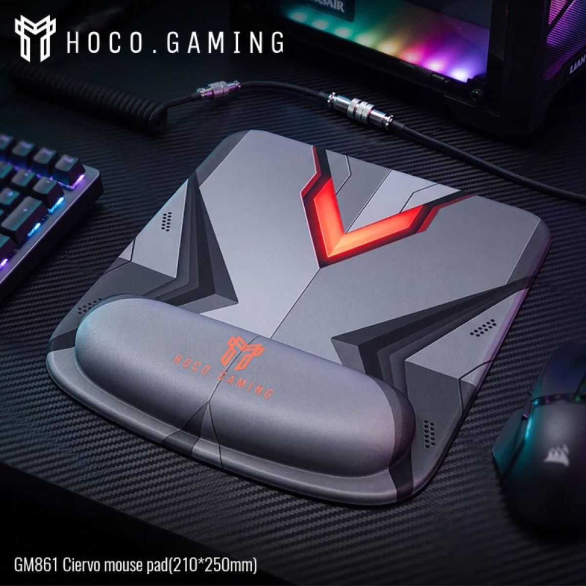 Mouse pad με στήριγμα καρπού HOCO GM861 Gel 210×250 mm