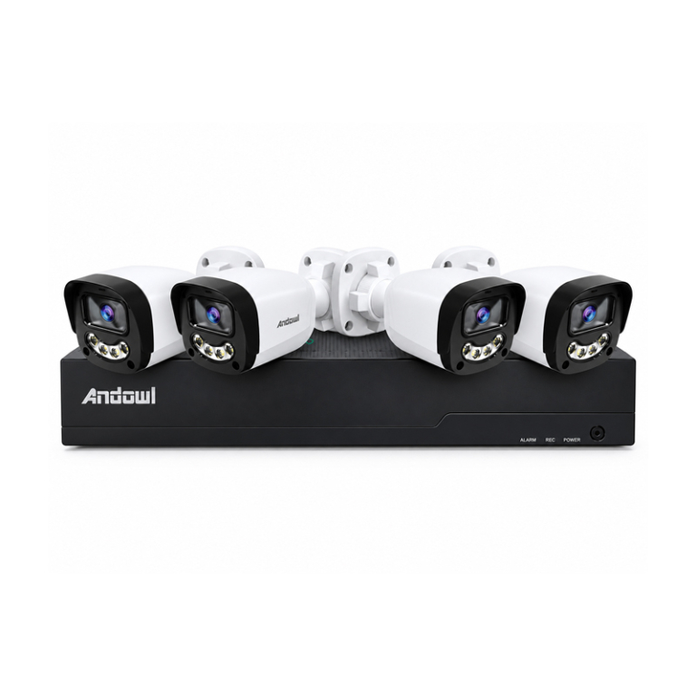 Ολοκληρωμένο Ενσύρματο Σύστημα 4K με DVR και 4 Κάμερες Ασφαλείας Andowl Q-S222
