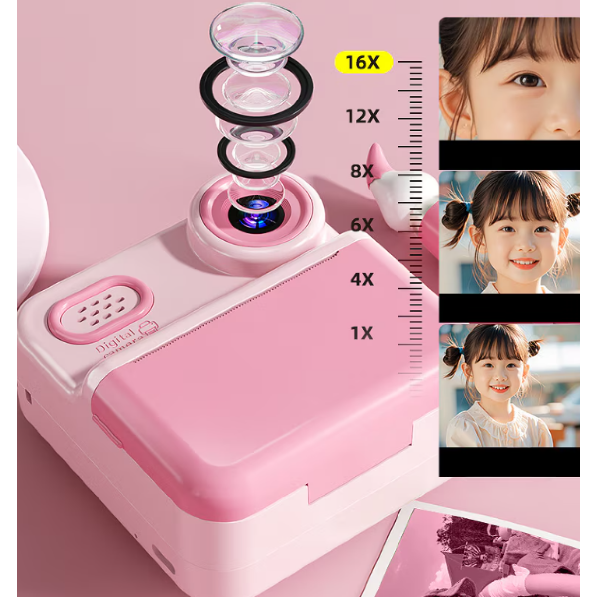 Παιδική Φωτογραφική Μηχανή Instant 2.4" 48MP 1080P με Zoom 16x Andowl C10 - Image 4