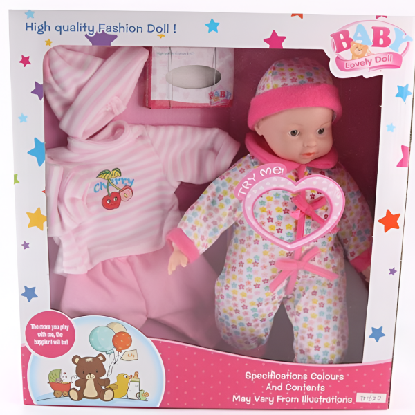 Παιδική Κούκλα Μωρό με Σετ Ρούχων Baby Lovely Doll TD1602D