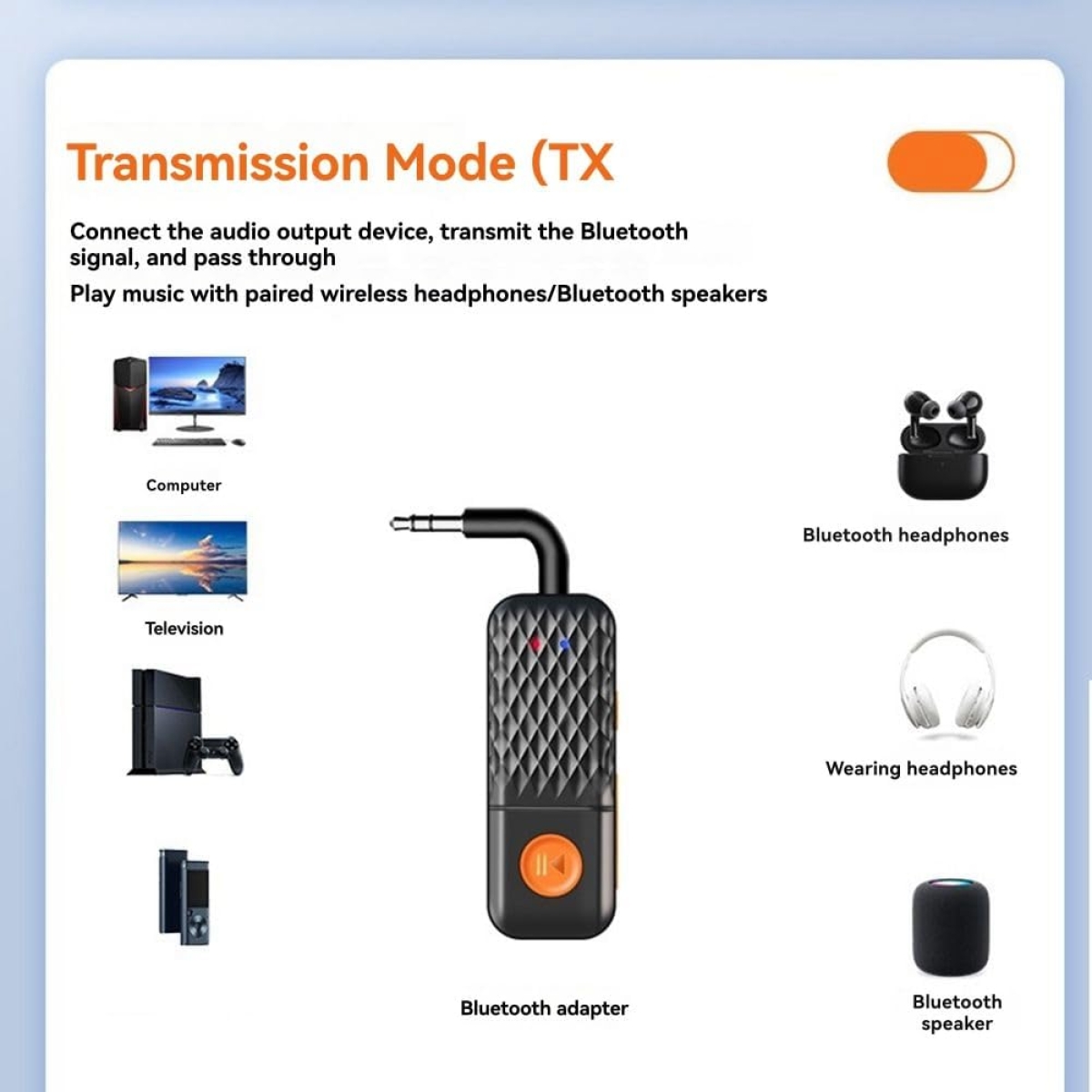 Πομπός & Δέκτης Ήχου Bluetooth AUX 2 σε 1 για Αυτοκίνητο Andowl Q-AU5 - Image 2