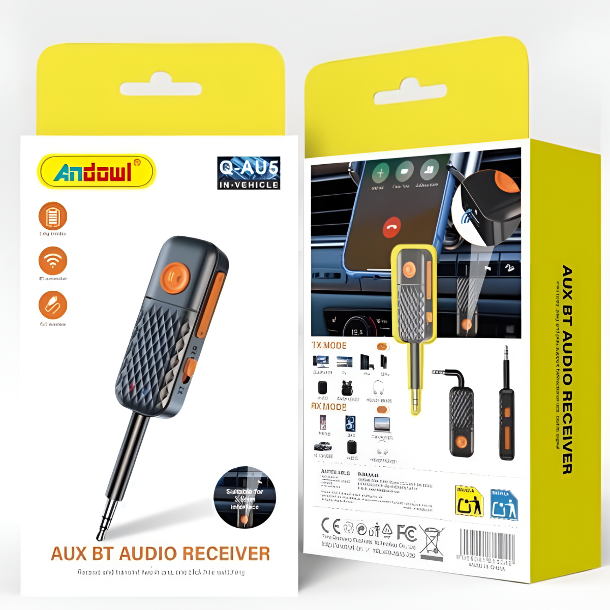 Πομπός & Δέκτης Ήχου Bluetooth AUX 2 σε 1 για Αυτοκίνητο Andowl Q-AU5 - Image 6
