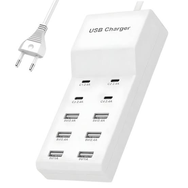 Πολυφορτιστής USB 96W με 5 Θύρες Λευκός TREQA CH-650