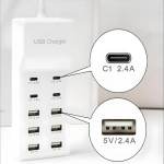 Πολυφορτιστής USB 96W με 5 Θύρες Λευκός TREQA CH-650 - Image 5