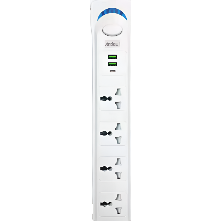 Πολύπριζο 4 Θέσεων με 2 USB, Type-C και Καλώδιο 2m 1700W Λευκό Andowl PX10B