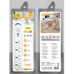 Πολύπριζο 4 Θέσεων με 2 USB, Type-C και Καλώδιο 2m 1700W Λευκό Andowl PX10B