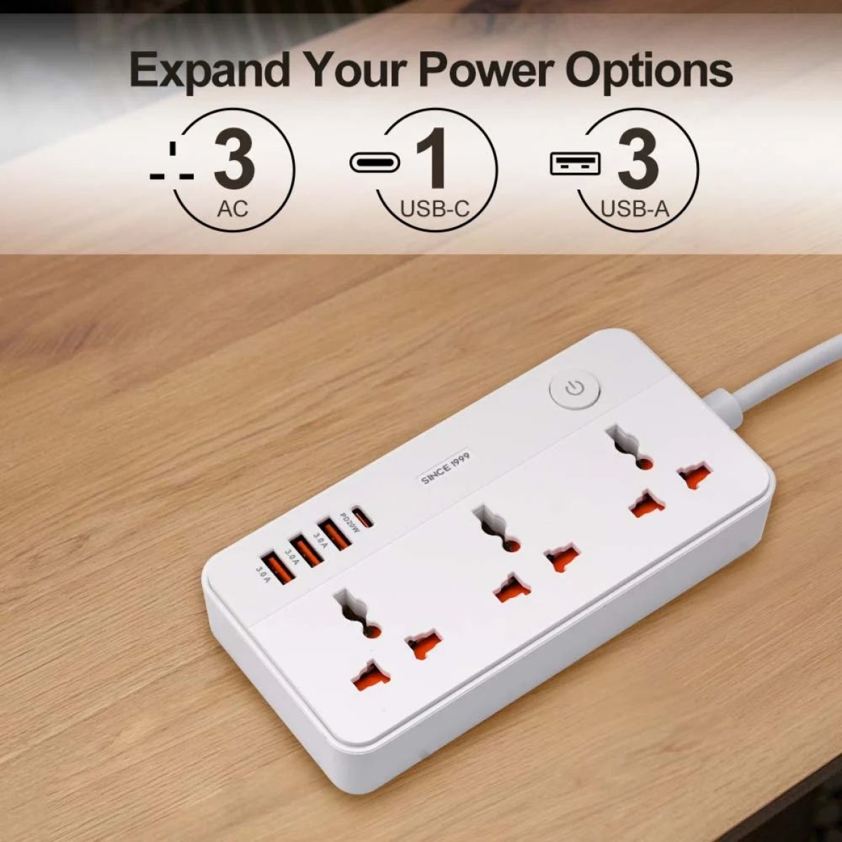 Πολύπριζο Winning Star ST-1099U 3 Θέσεων με USB-C