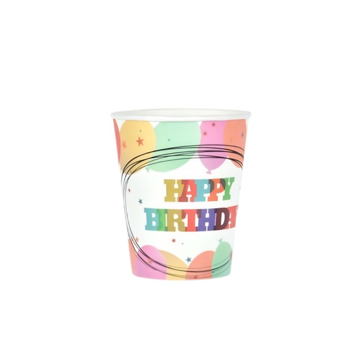 Ποτήρια χάρτινα 250ml "Happy Birthday" 6τμχ.