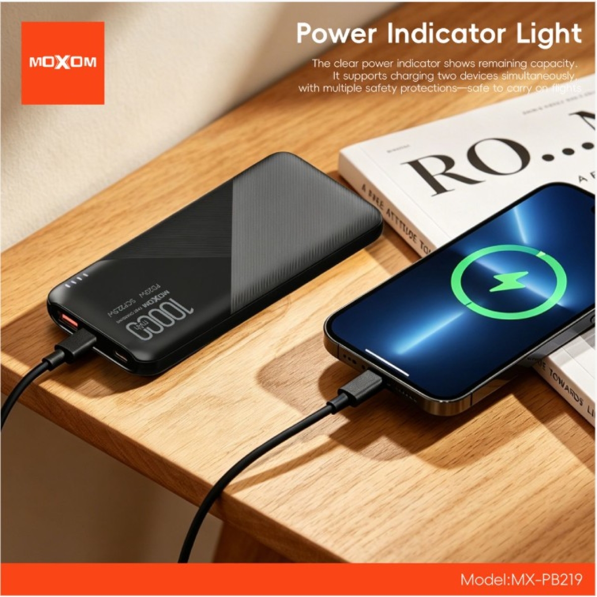 Power Bank 10000mAh 22.5W με Γρήγορη Φόρτιση Moxom MX-PB219 - Image 4