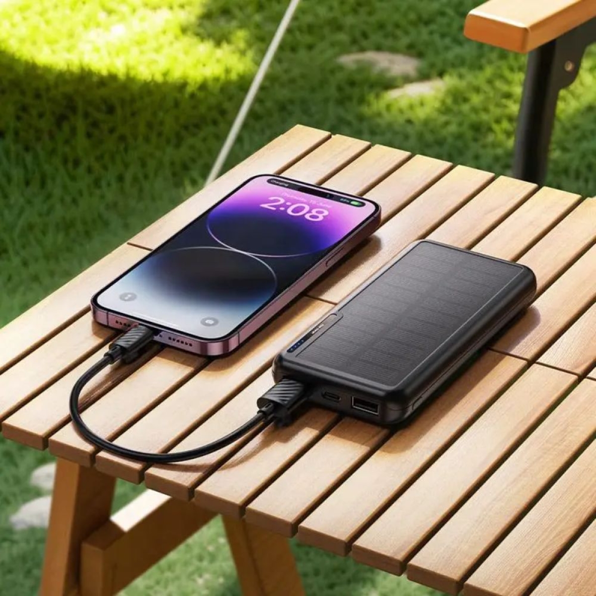 Power bank 10000mAh HOCO J176 με Ηλιακό Πάνελ και 2 USB