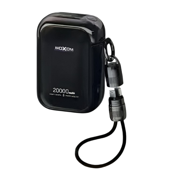 Power Bank 20000mAh με Γρήγορη Φόρτιση 22.5W & Ενσωματωμένο Καλώδιο Moxom MX-PB237