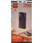 Power Bank 20000mAh με Γρήγορη Φόρτιση 22.5W και 3 Θύρες USB Moxom MX-PB220