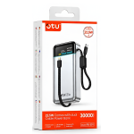 Power Bank 30000mAh 22.5W με Γρήγορη Φόρτιση, Ενσωματωμένα Καλώδια και Ψηφιακή Οθόνη OTU PB-301