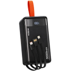 Power Bank 50000mAh με Ενσωματωμένα Καλώδια USB-C και Lightning 22.5W MOXOM MX-PB228