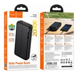 Power Bank Hoco J176A Honorifico 20000mAh 10W 1xUSB-C 2xUSB-A 1xMicroUSB με Solar Panel Μαύρο