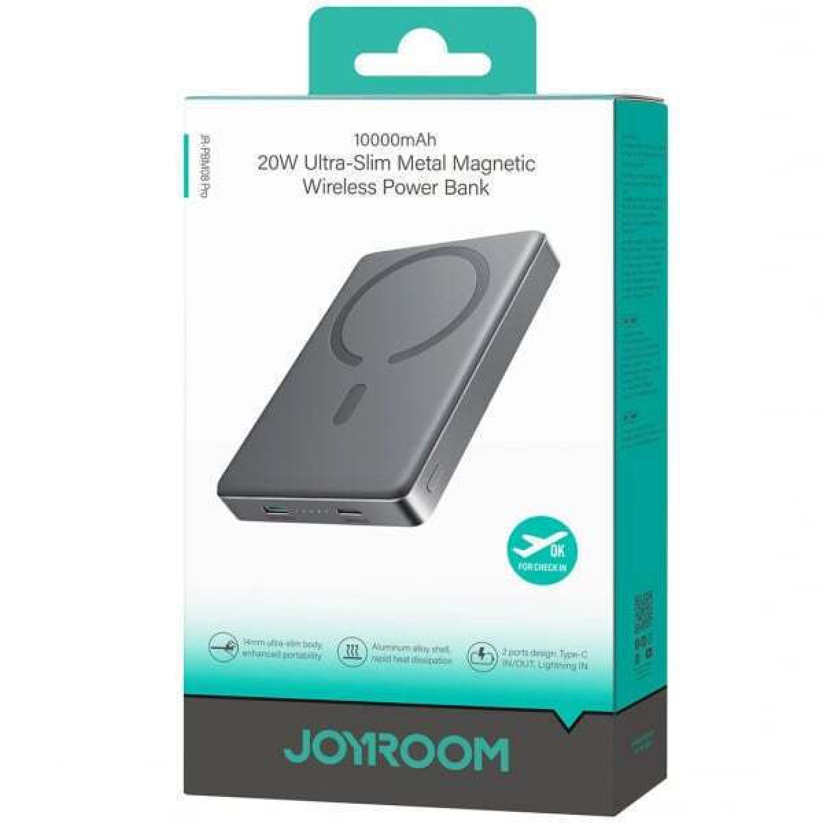 Power Bank Μαγνητικό 10000mAh 20W PD με Ασύρματη Φόρτιση 15W Joyroom JR-PBM08 Pro - Image 3
