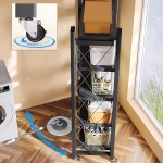 Πτυσσόμενη Μεταλλική Ραφιέρα Αποθήκευσης 5 Επιπέδων με Ροδάκια 71x34x160cm A13-464 - Image 4
