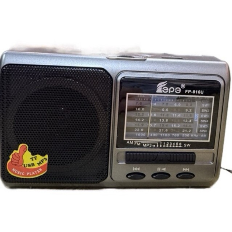 Ραδιόφωνο AM/FM με Bluetooth, USB, Κάρτα TF και Φακό LED FP-816U