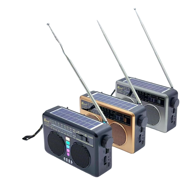Ρετρό Ραδιόφωνο AM/FM/SW με Bluetooth 5.3, Ηλιακό Πάνελ, USB και RGB Φωτισμό FEPE FP-806-S