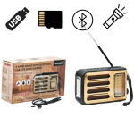 Ρετρό Ραδιόφωνο AM/FM/SW με Bluetooth, USB, AUX και Φωτισμό LED FX-2537B - Image 3