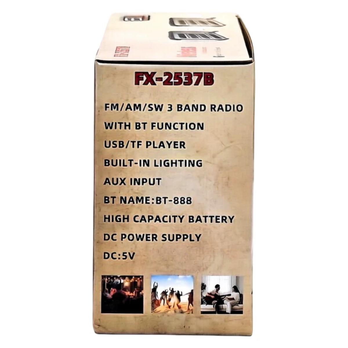 Ρετρό Ραδιόφωνο AM/FM/SW με Bluetooth, USB, AUX και Φωτισμό LED FX-2537B - Image 4