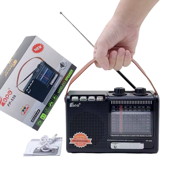 Ρετρό Ραδιόφωνο AM/FM/SW με Bluetooth, USB, AUX και Κάρτα TF FP-539