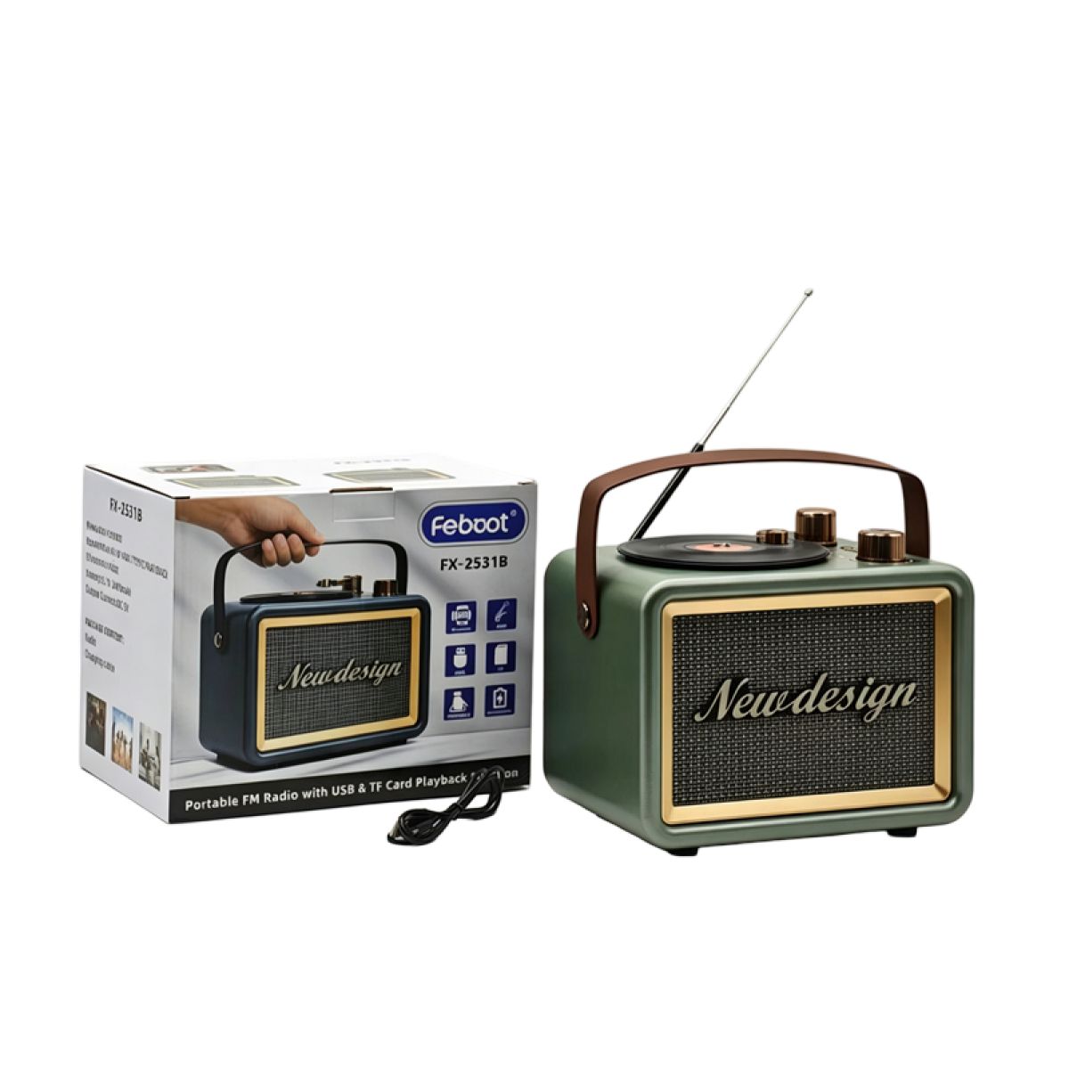 Ρετρό Ραδιόφωνο FM με Bluetooth 5.3, USB, AUX και Κάρτα TF FX-2531B