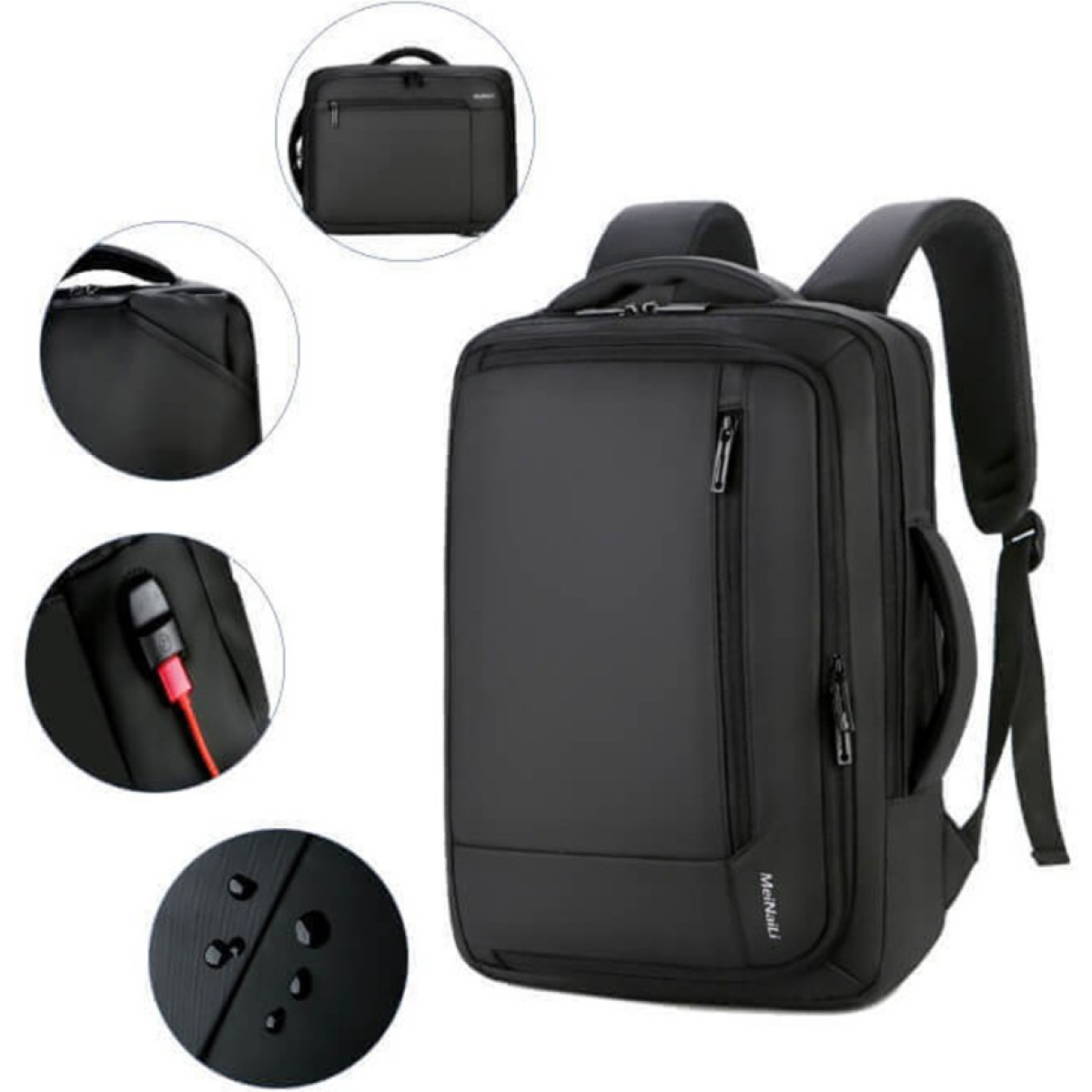 Σακίδιο Πλάτης 20L Αδιάβροχο με Θήκη Laptop 15.6", Θύρα USB και Επέκταση Χώρου - 1805 - Image 3