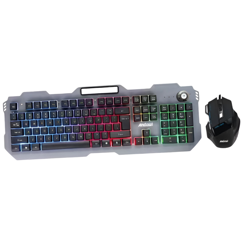 Σετ Gaming Πληκτρολόγιο και Ποντίκι με RGB Φωτισμό Andowl QK300
