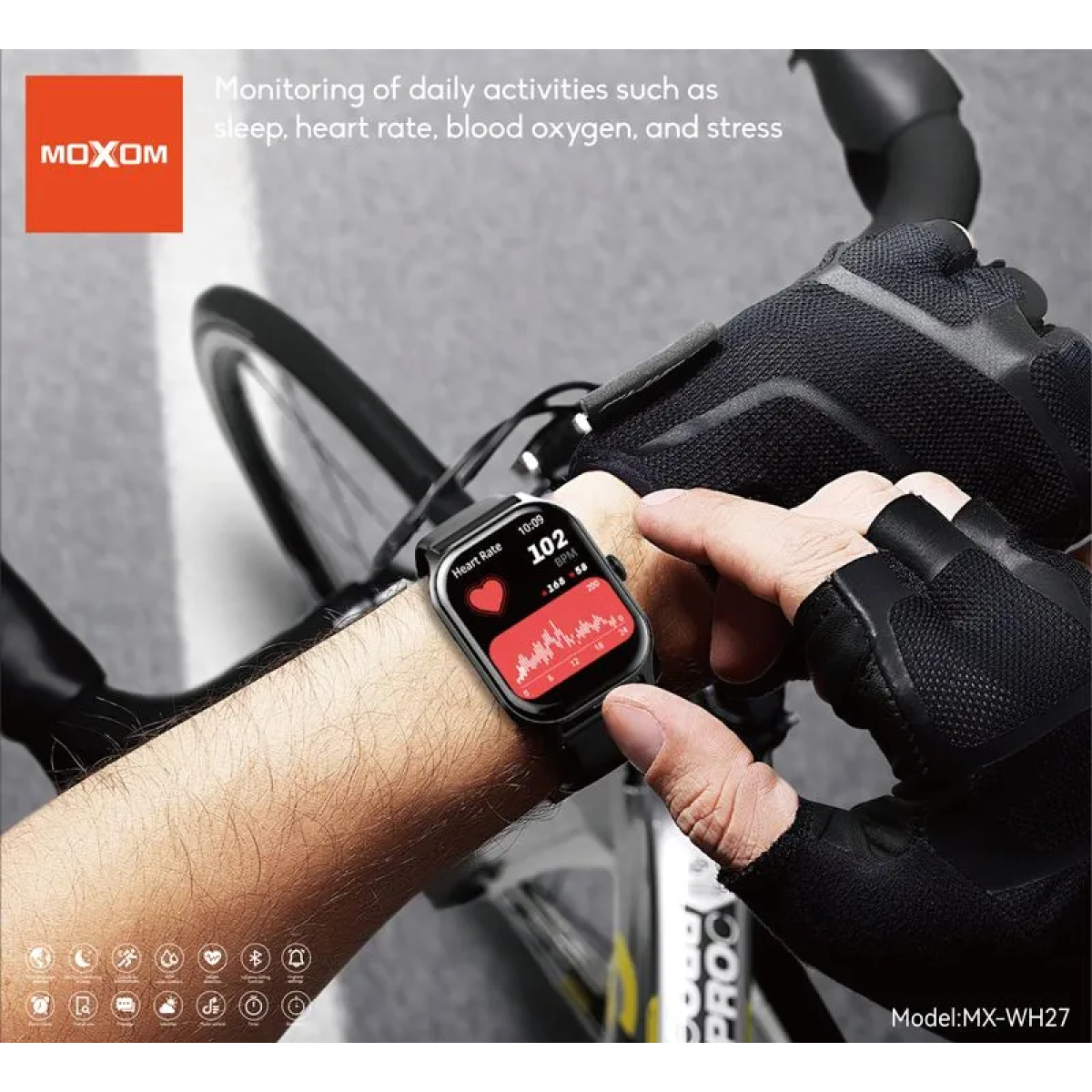 Smartwatch με Οθόνη Αφής 2.01" Bluetooth 5.3 Αδιάβροχο Moxom MX-WH27 - Image 3