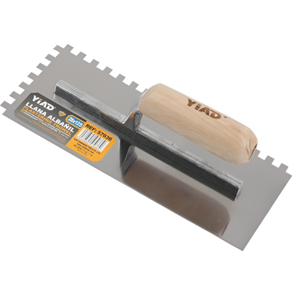 Σπάτουλα Οδοντωτή 28x12cm με Ξύλινη Λαβή YiAD 57036