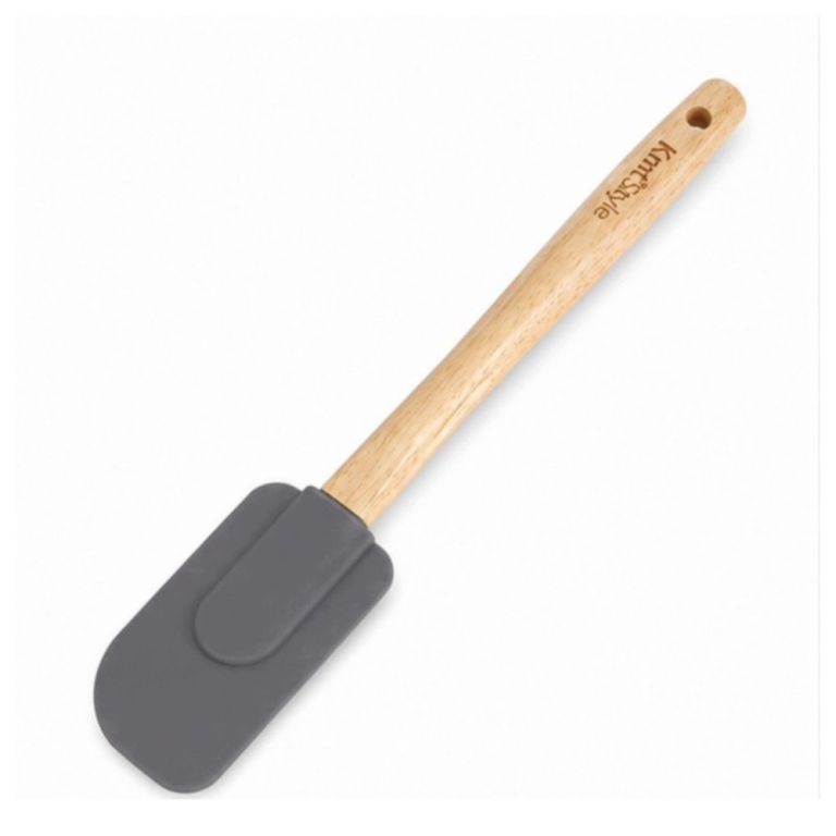 Σπάτουλα σιλικόνης KmtStyle με ξύλινη λαβή 30 cm – Γκρι