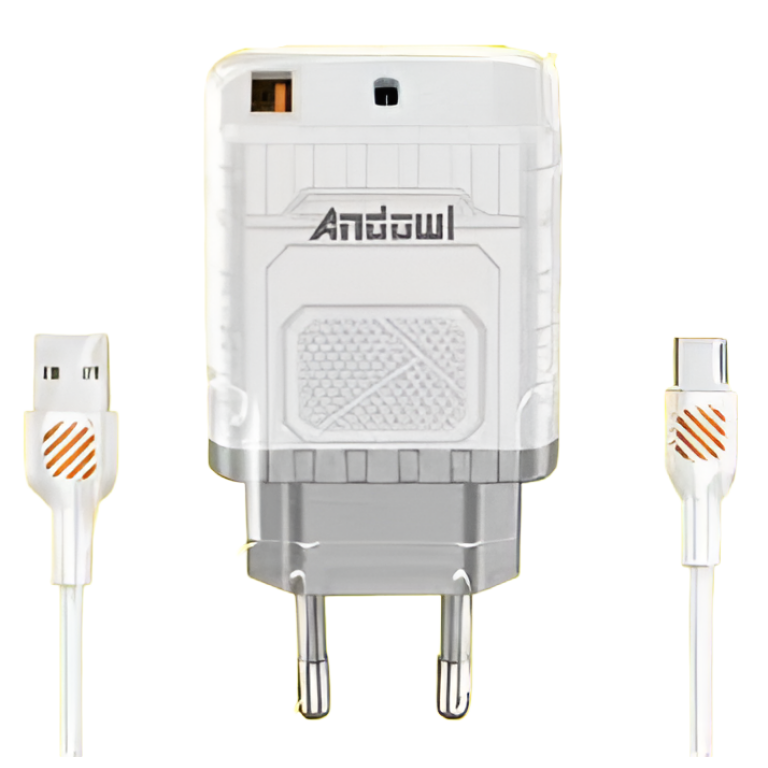 Ταχυφορτιστής 30W με USB και Καλώδιο Type-C Andowl Q-CD97A