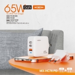Ταχυφορτιστής 65W GaN PD με 3 Θύρες USB-C & USB-A Moxom MX-HC76 PD - Image 2
