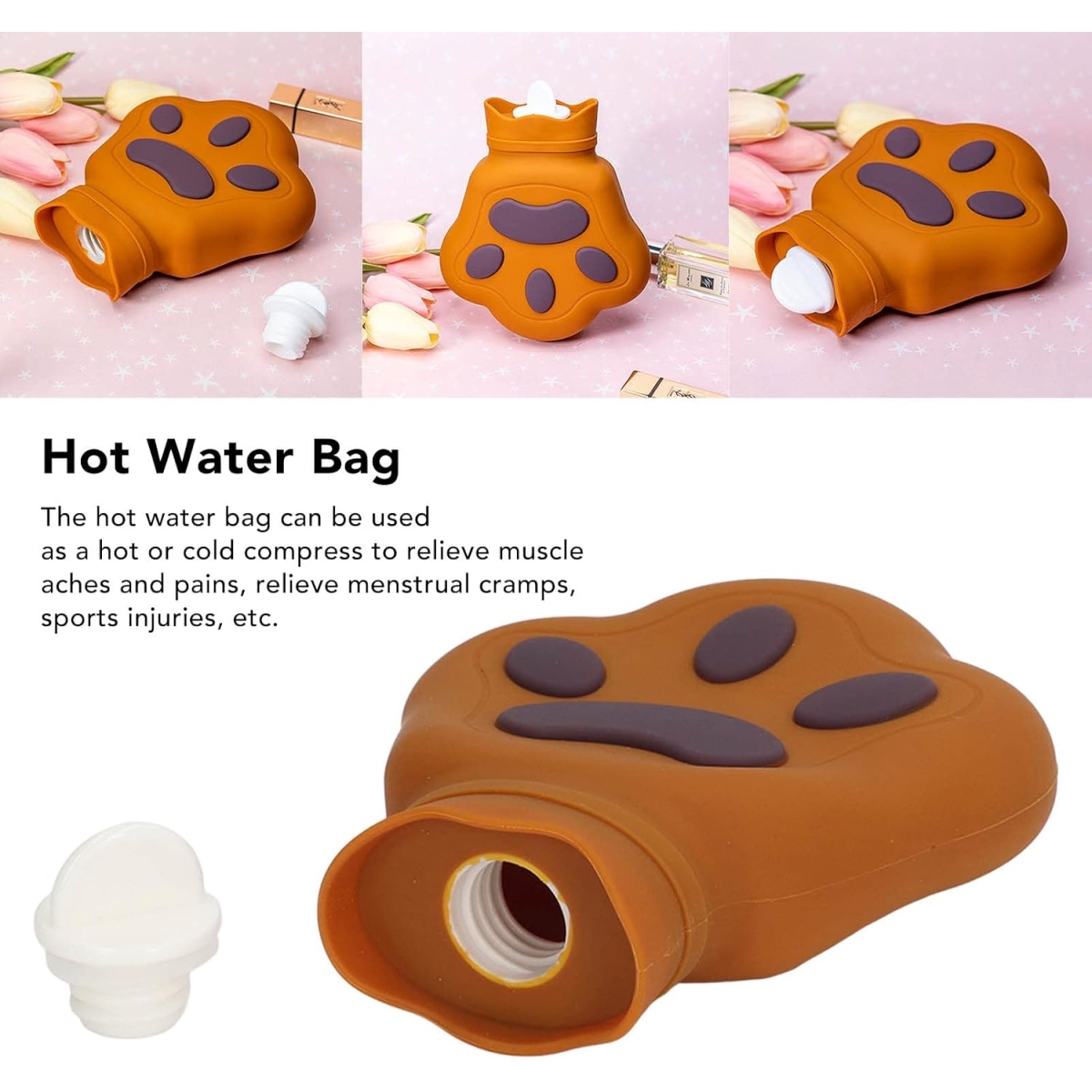 Θερμοφόρα Σιλικόνης σε Σχήμα Πατούσας 450ml – Hot Water Bottle Paw - Image 3