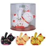 Ηλιακή γάτα τύχης Maneki Neko με κινούμενο χέρι σε 2 χρώματα