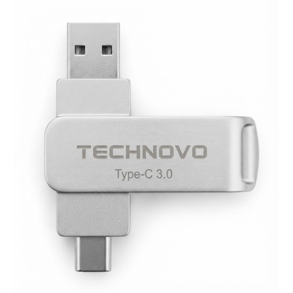 USB Flash Drive 128GB USB 3.0 με Διπλή Σύνδεση USB και Type-C OTG Technovo