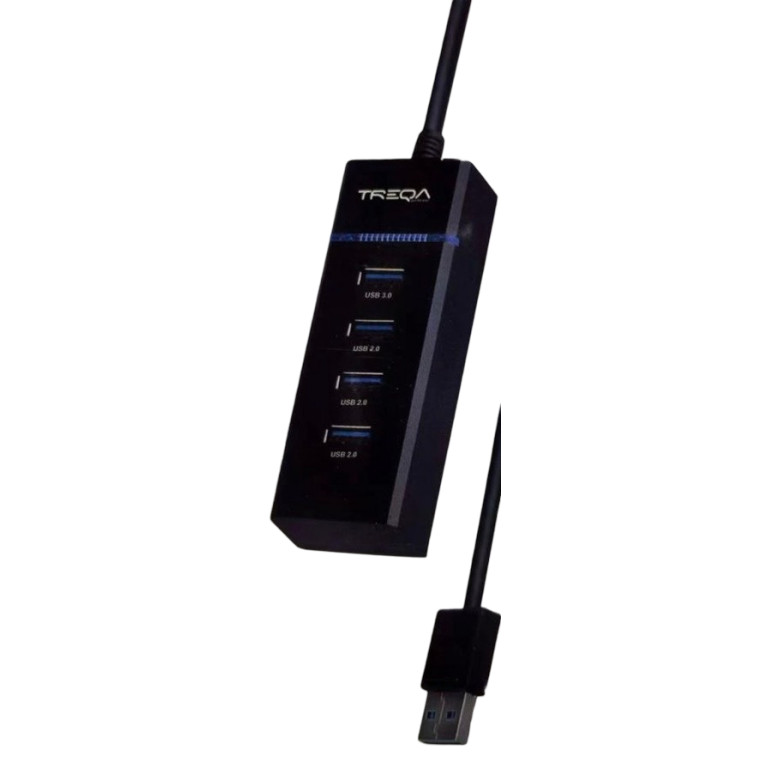 USB Hub 4 Θυρών USB 3.0 5Gbps Μαύρο TREQA USB-8