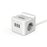 Winning Star ST-1002 Πολύπριζο Κύβος 2500W με 2 Πρίζες, 3 USB, Βάση Κινητού & Φωτισμό – 2m