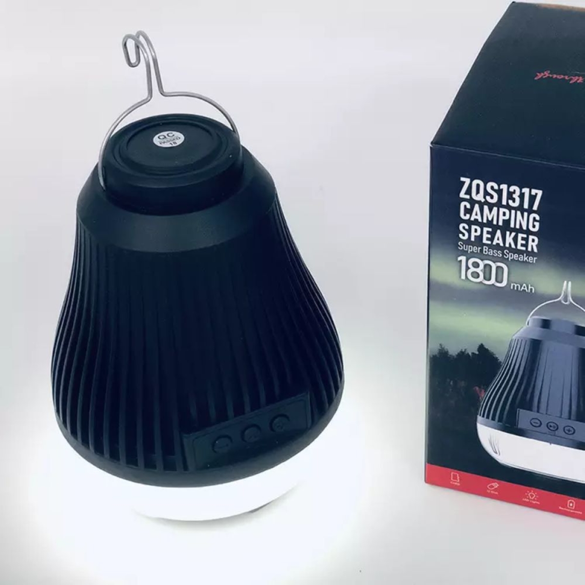 ZQS1317 Αύρματο Ηχείο Bluetooth & Ασύρματη Εξωτερική Λάμπα για Κάμπινγκ 2 σε 1
